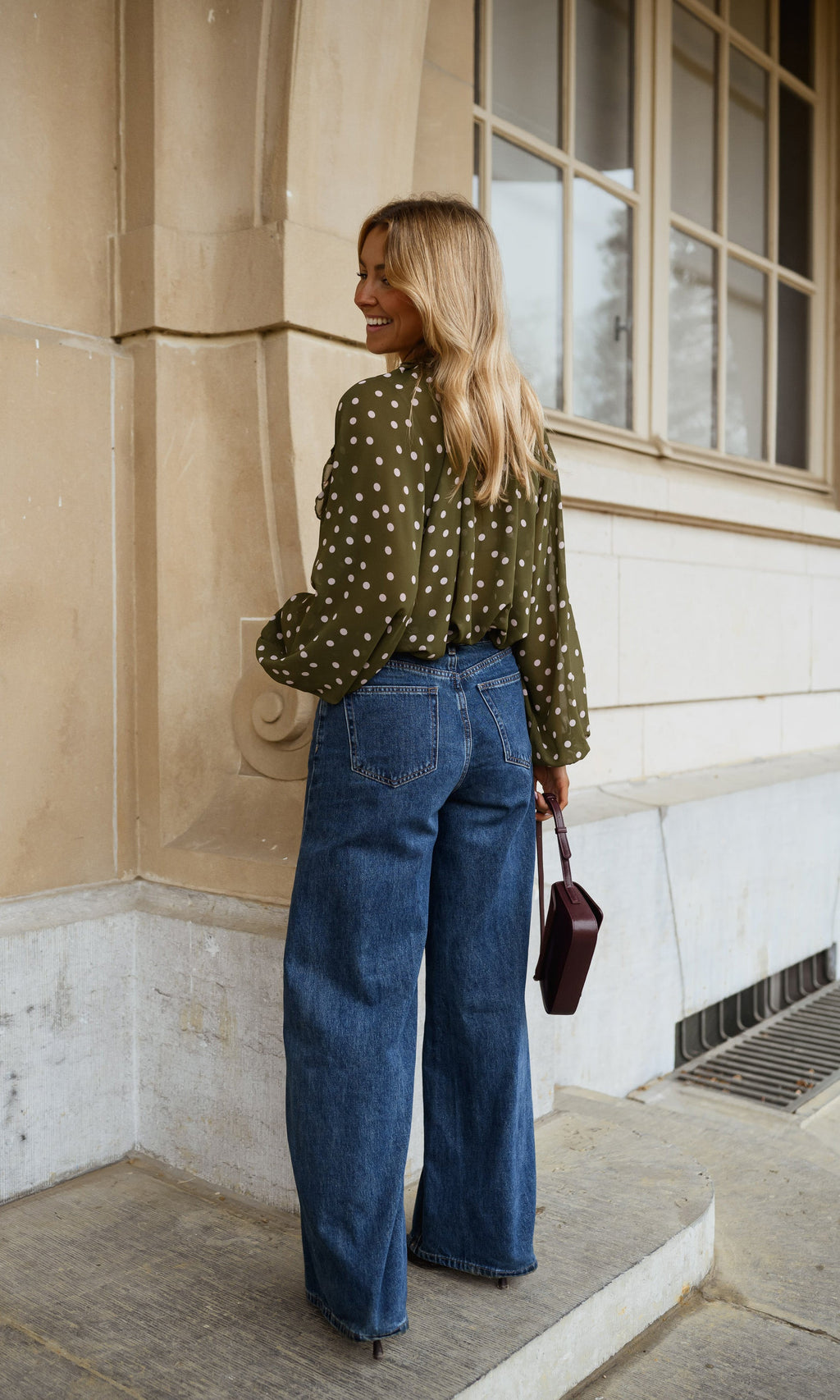Blouse Alessia - kaki à pois