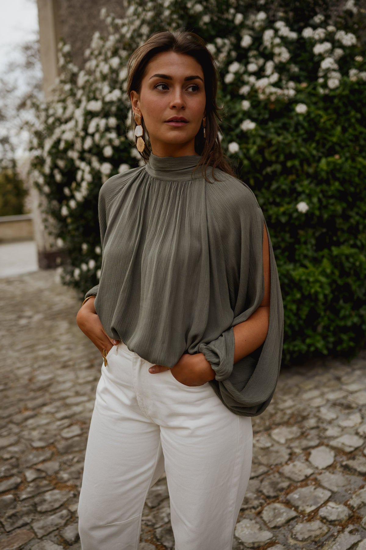 Blouse Belly - kaki