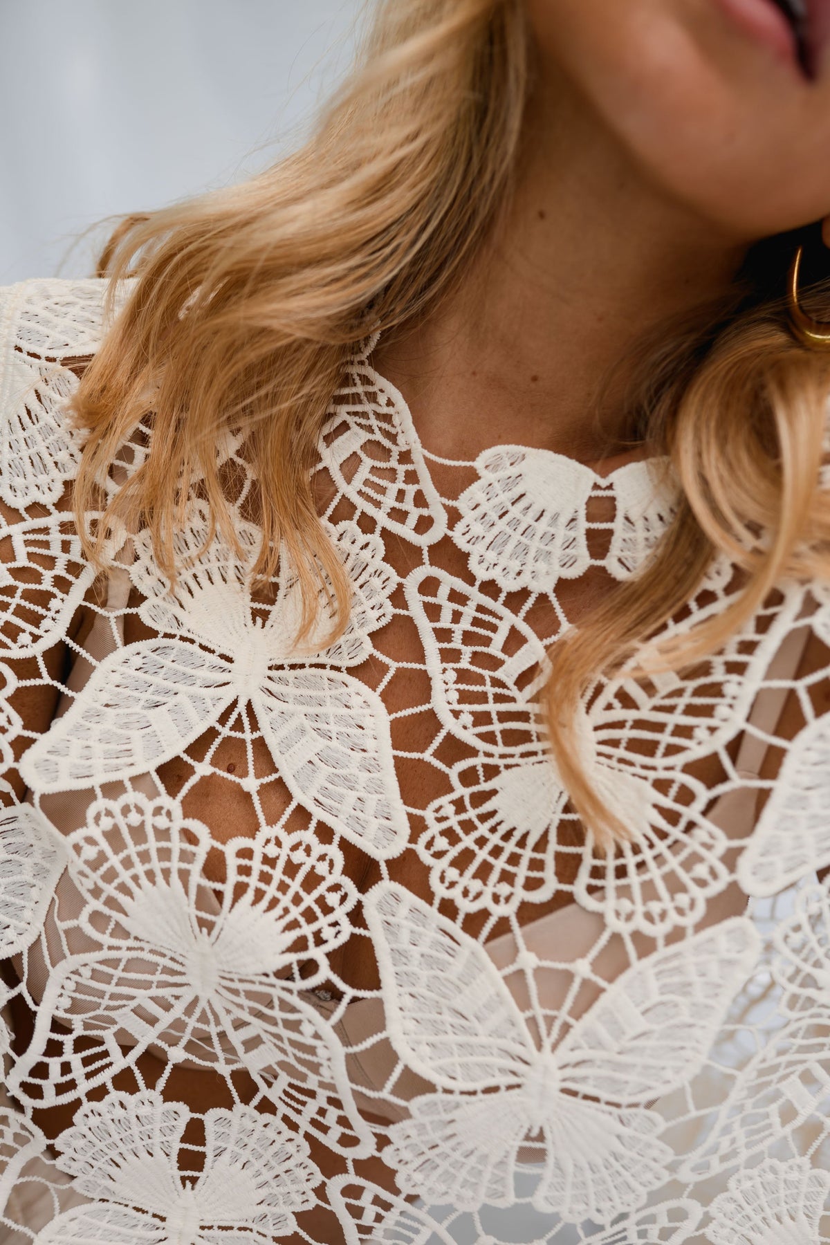 Blouse Butterfly - écrue en crochet