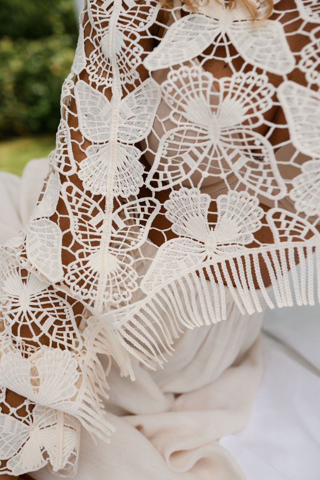 Blouse Butterfly - écrue en crochet