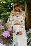 Blouse Butterfly - écrue en crochet