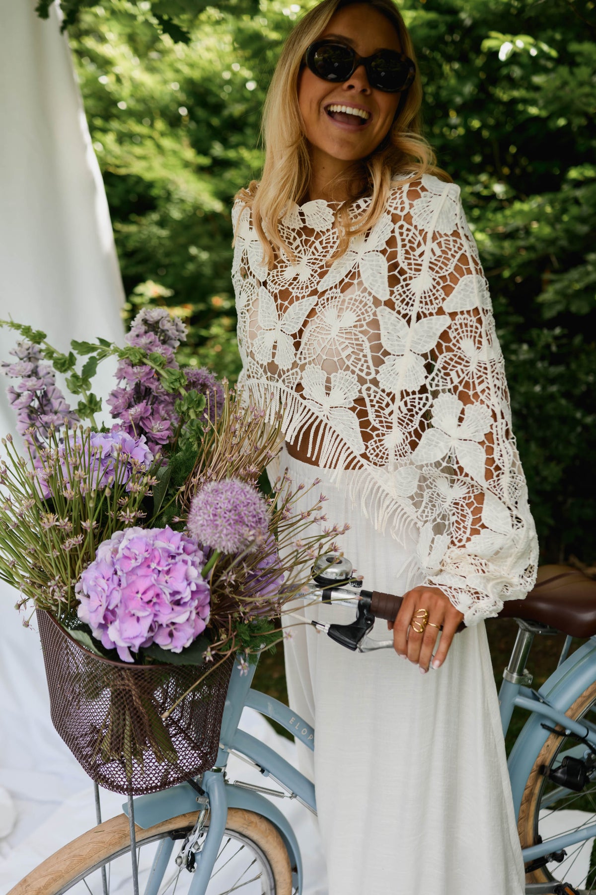Blouse Butterfly - écrue en crochet