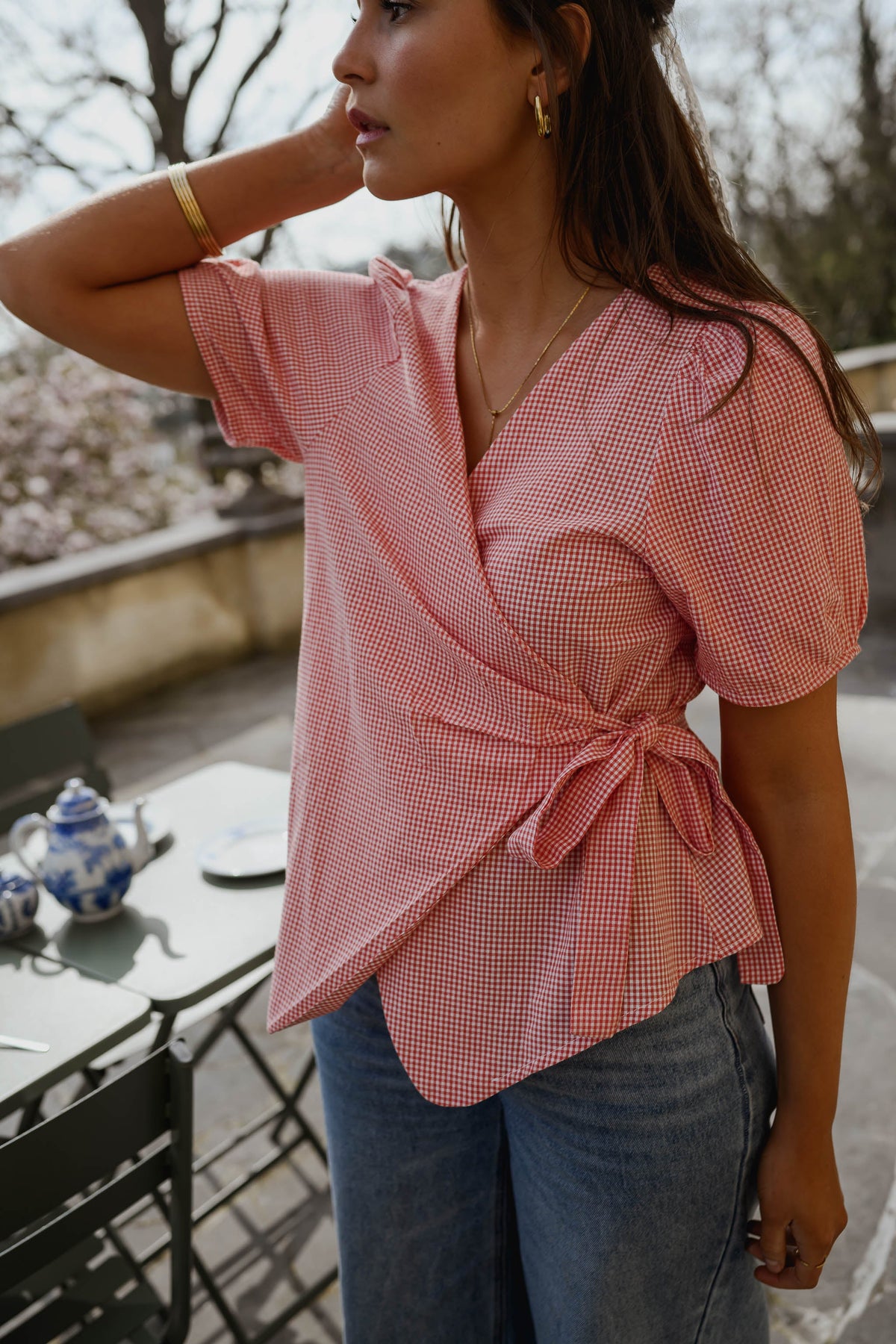 Blouse Camille - vichy rouge