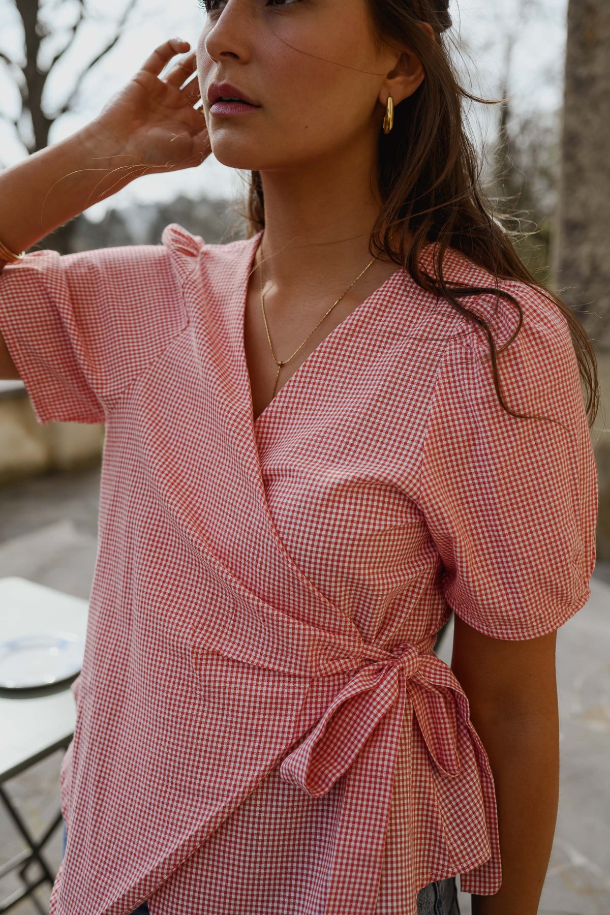 Blouse Camille - vichy rouge