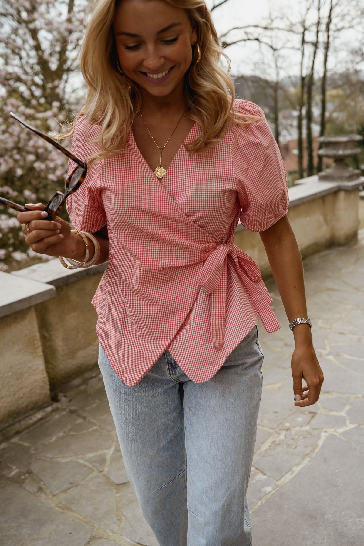 Blouse Camille - vichy rouge