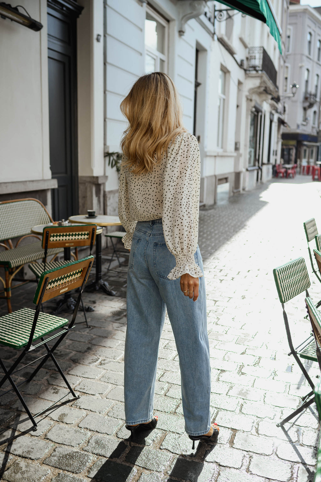 Blouse Clarissa - écrue à pois