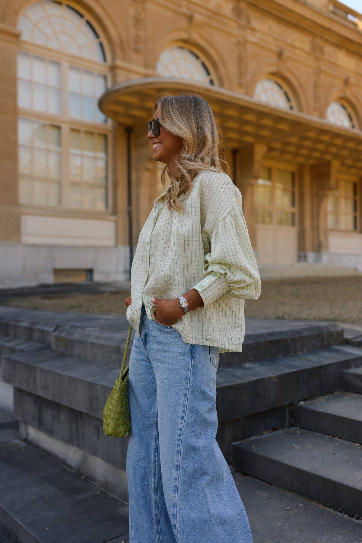 Blouse Dorine - jaune à carreaux