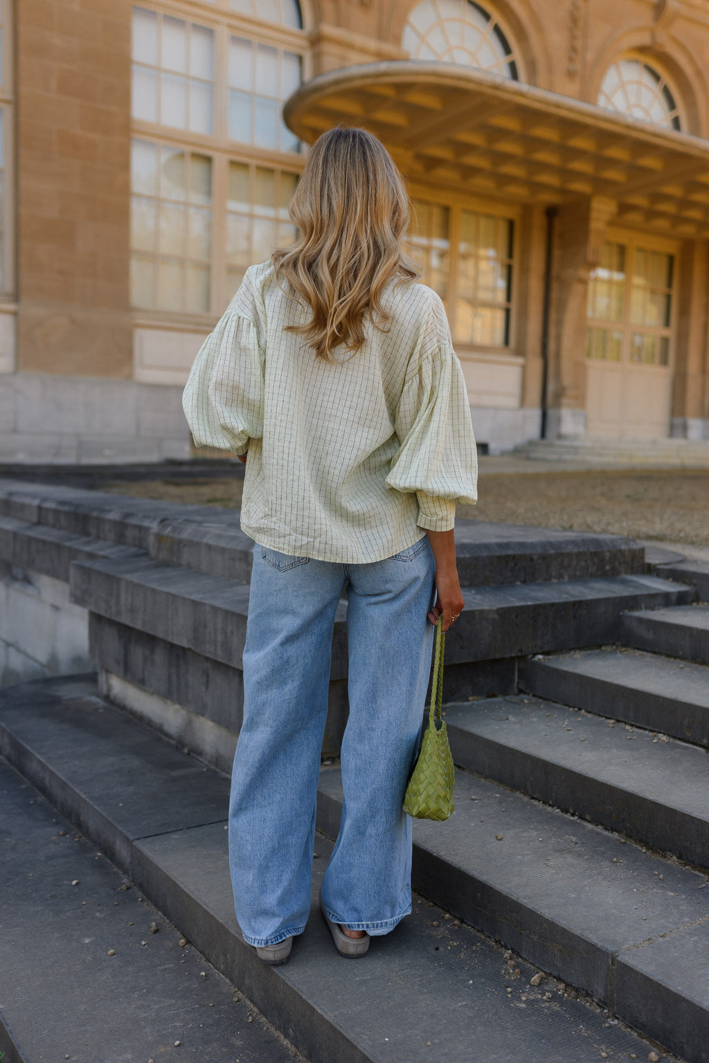 Blouse Dorine - jaune à carreaux