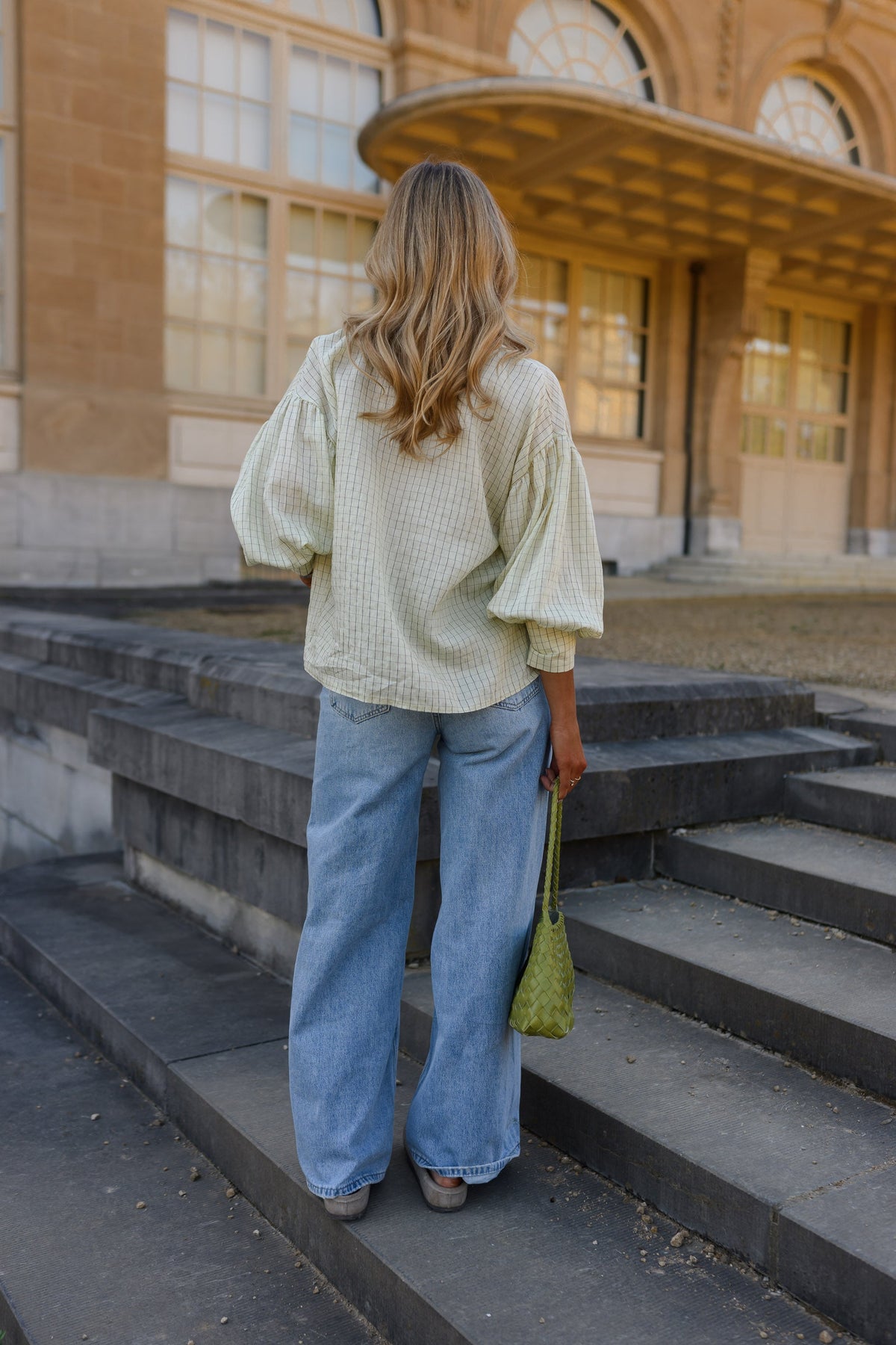 Blouse Dorine - jaune à carreaux