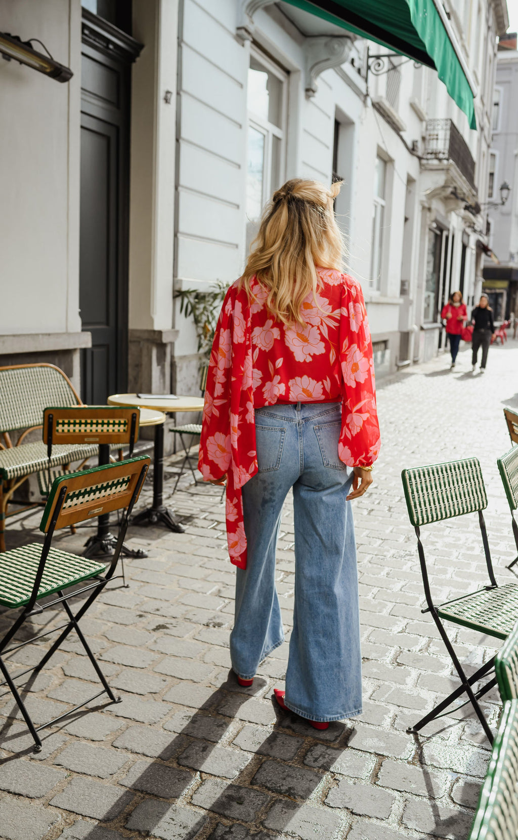 Blouse Georgina - rouge à motifs