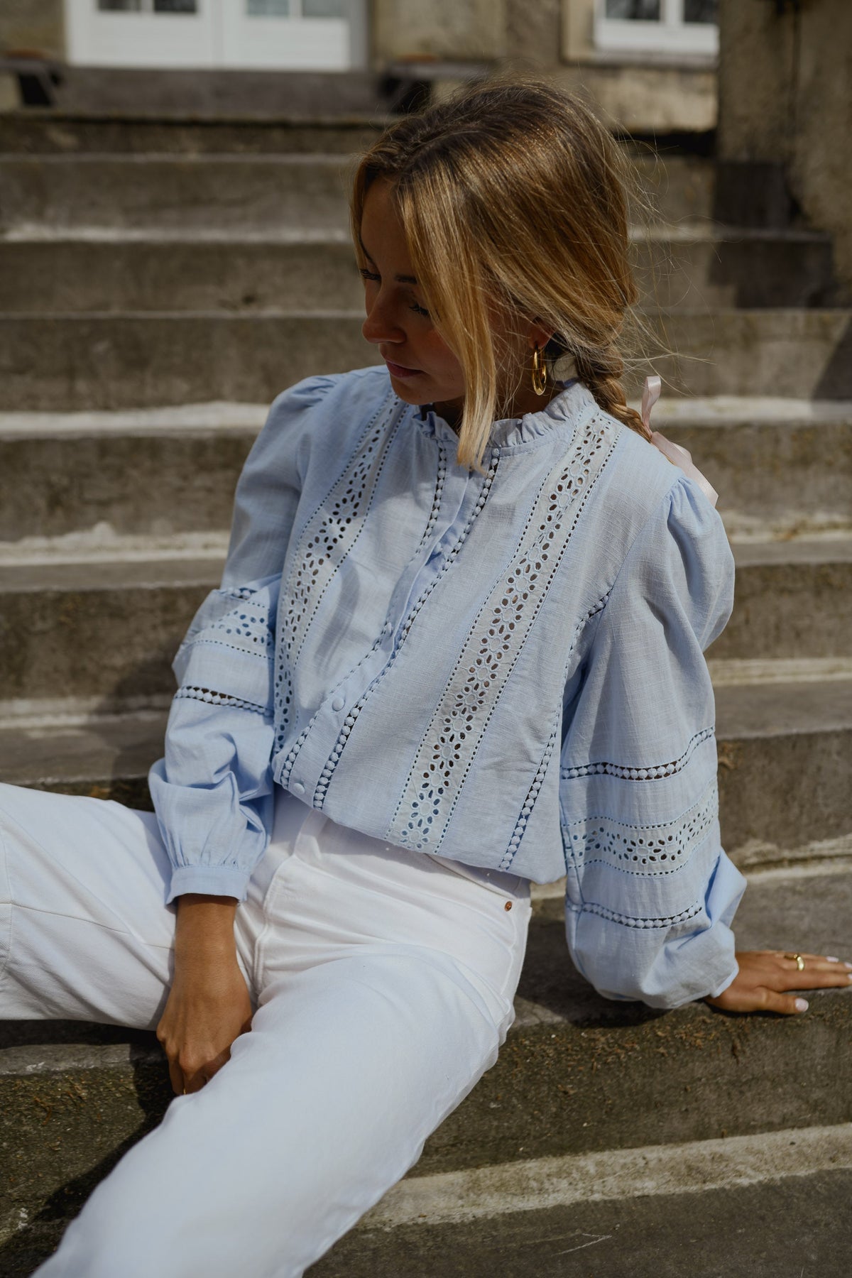 Blouse Grain - bleue