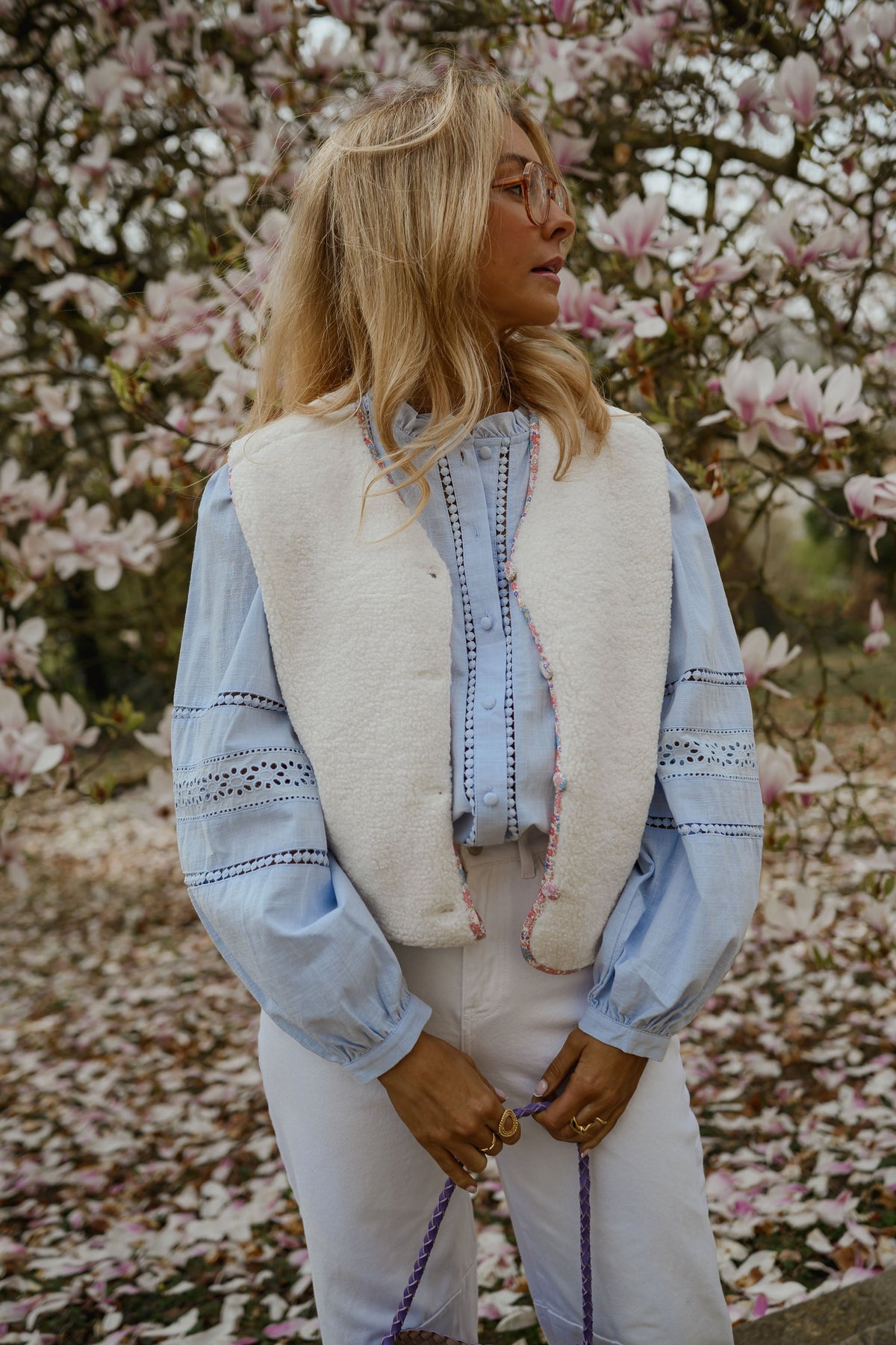 Blouse Grain - bleue
