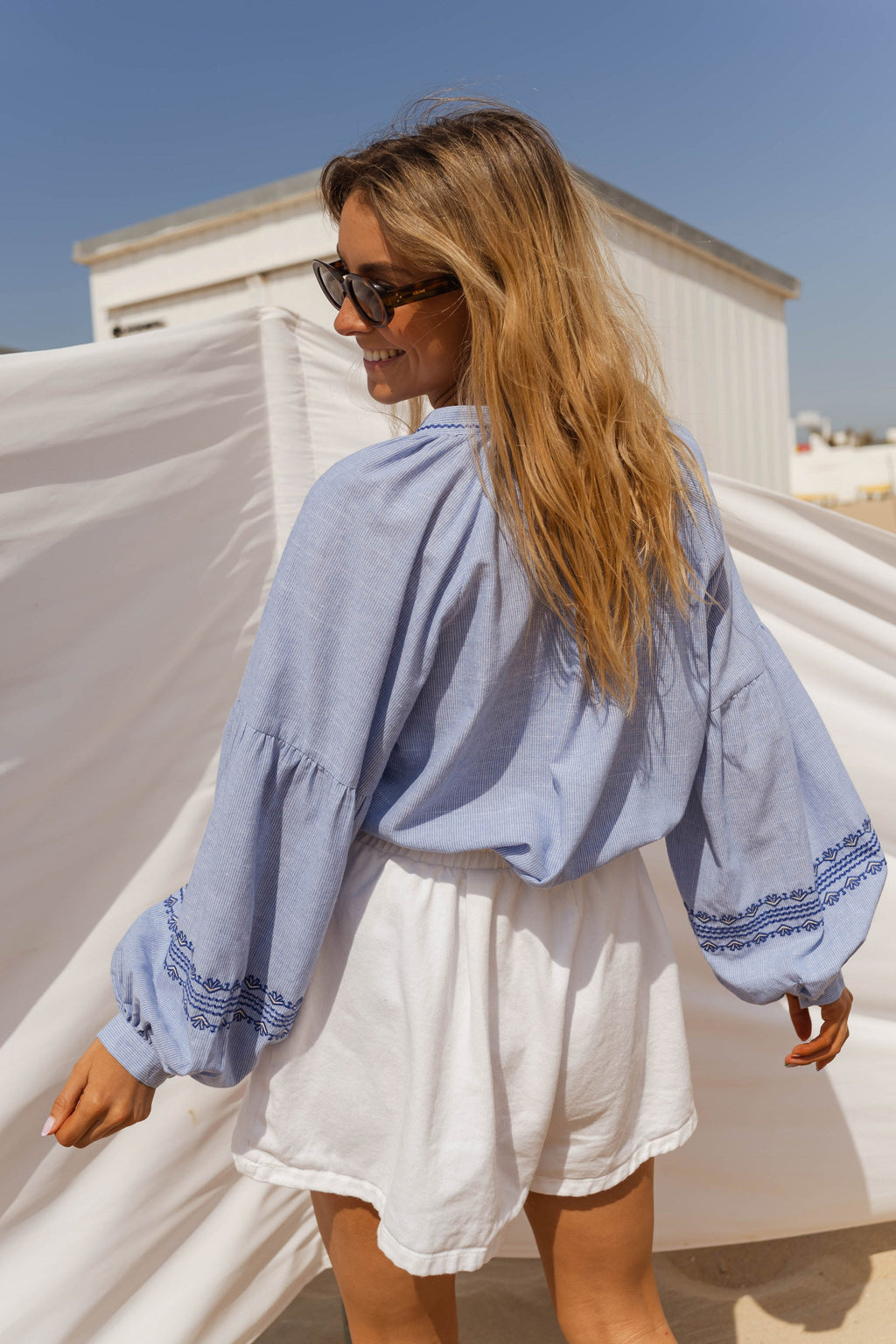 Blouse Hidir - bleue