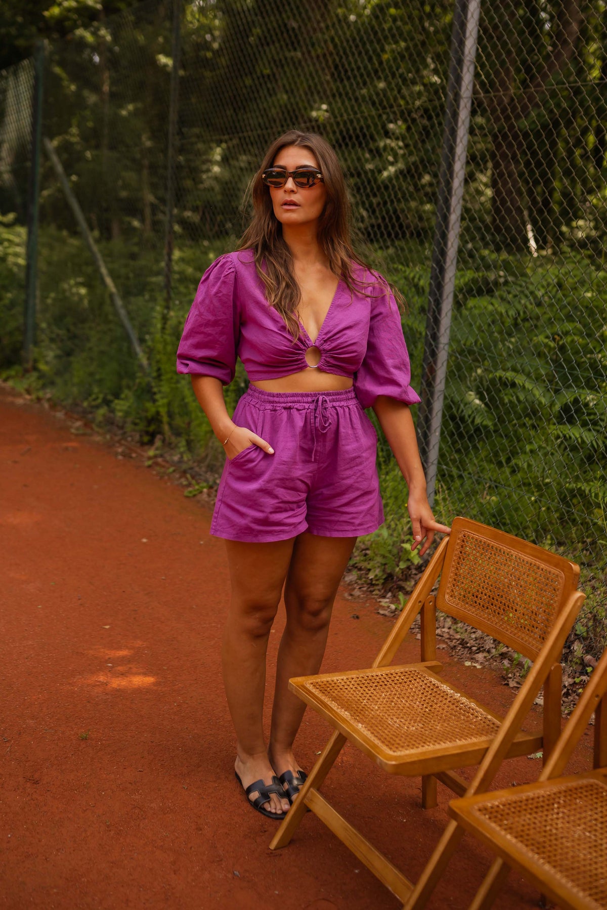 Blouse Kelya - mauve en lin