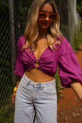 Blouse Kelya - mauve en lin