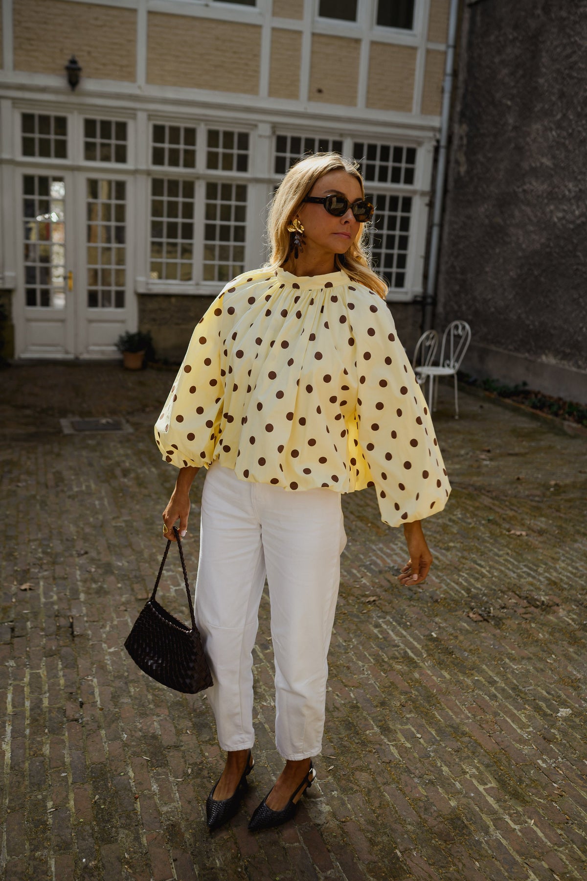 Blouse Laurya - jaune à pois