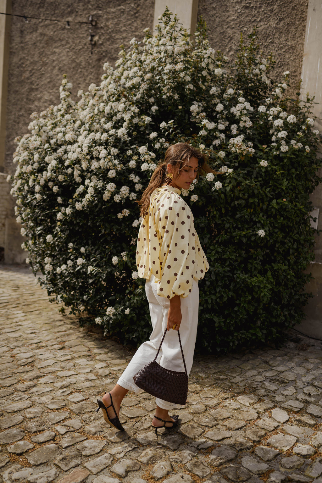 Blouse Laurya - jaune à pois