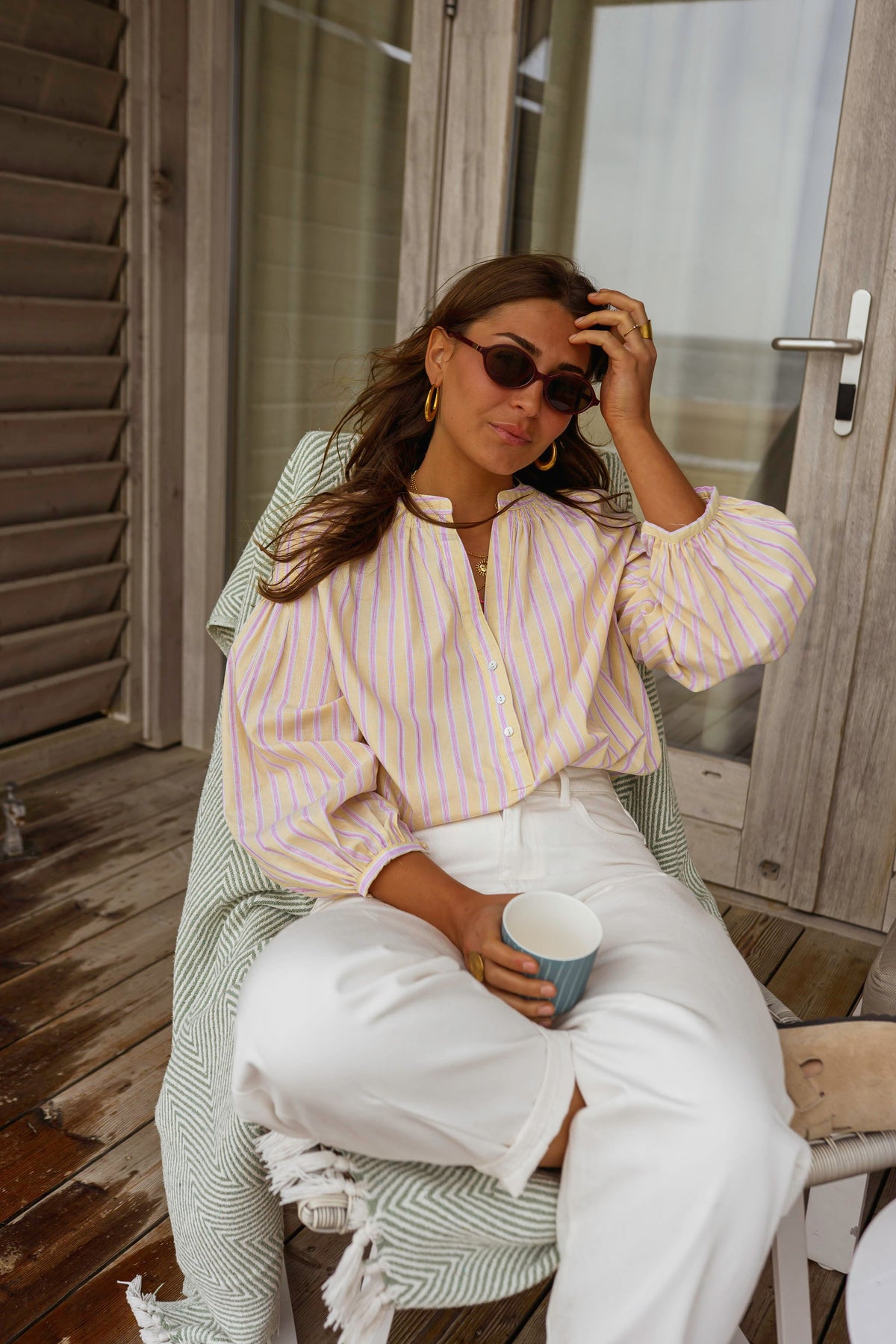 Blouse Leny - jaune à lignes