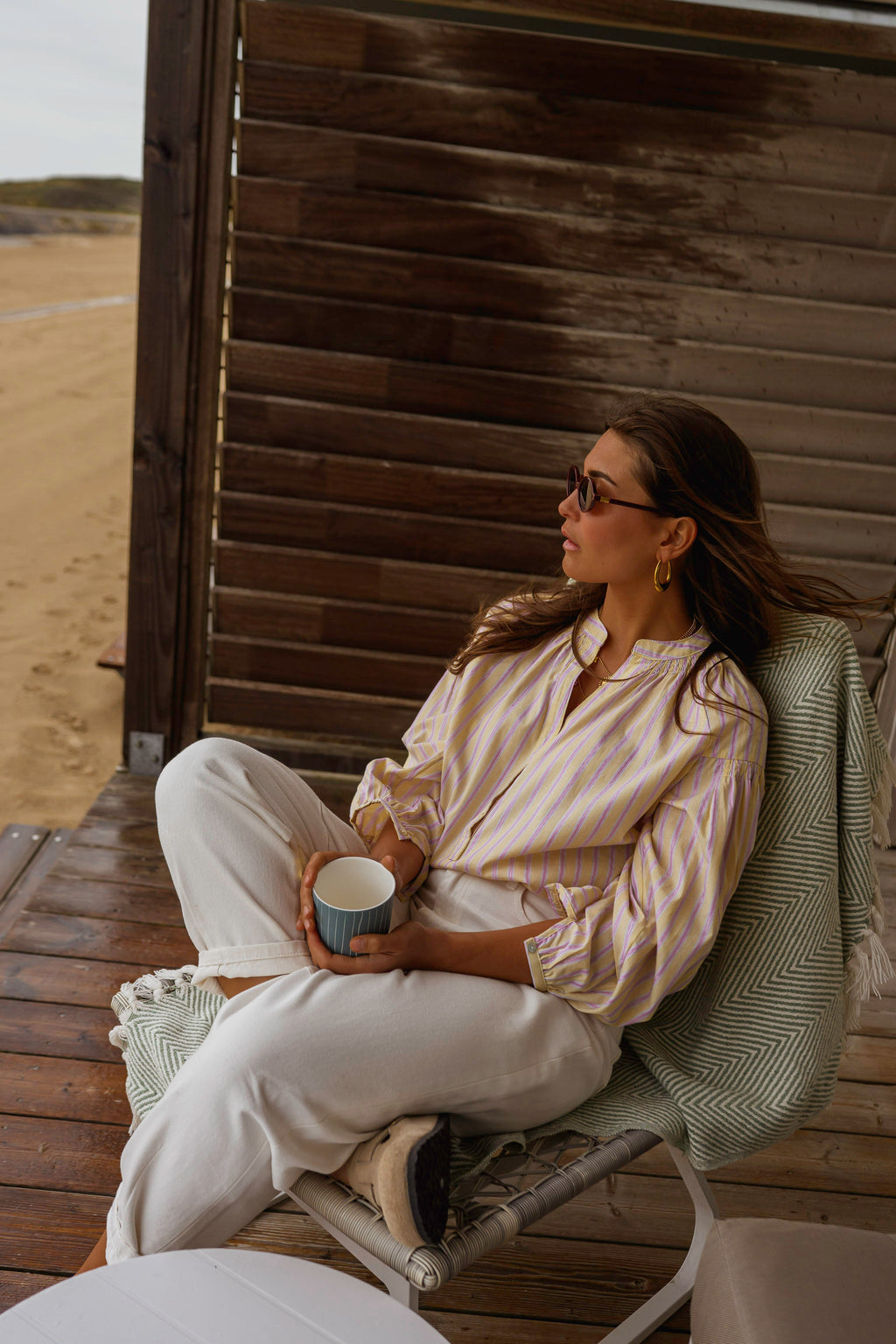 Blouse Leny - jaune à lignes