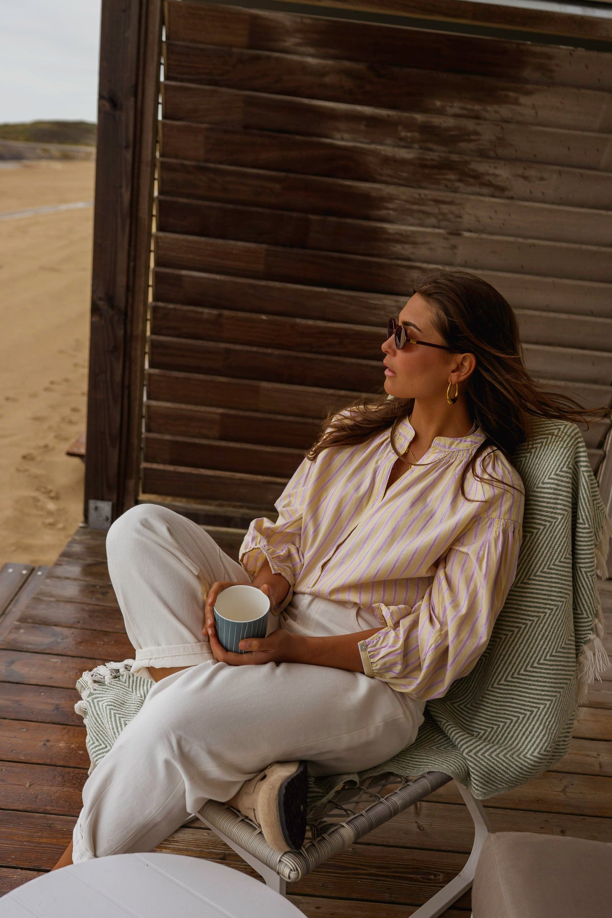 Blouse Leny - jaune à lignes