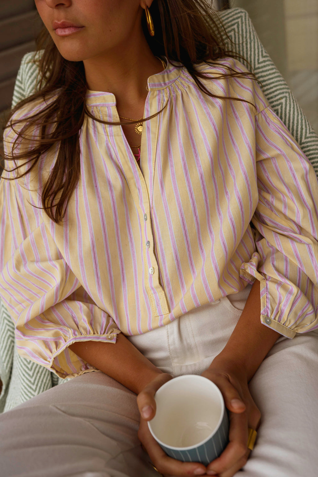 Blouse Leny - jaune à lignes