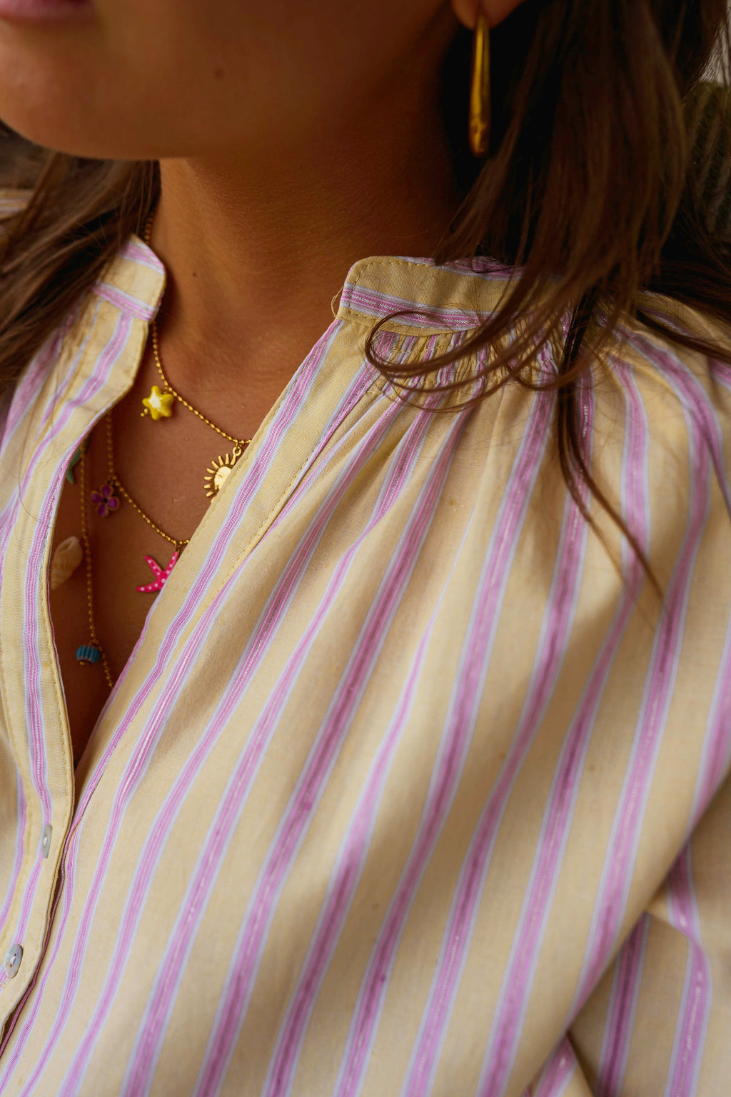 Blouse Leny - jaune à lignes