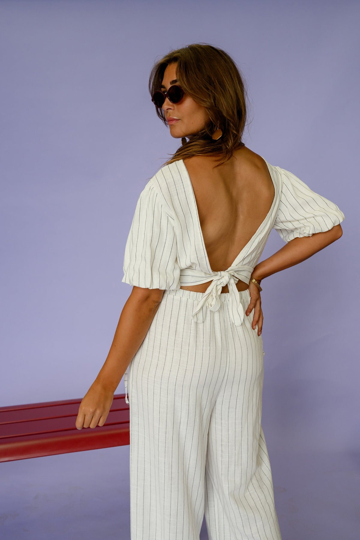 Blouse Lisa - écrue à lignes