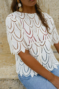 Blouse Marthe - écrue en crochet