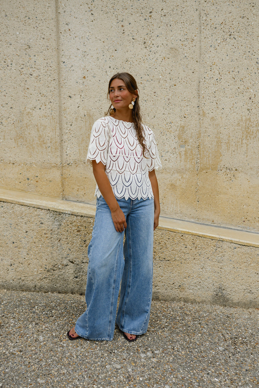 Blouse Marthe - écrue en crochet
