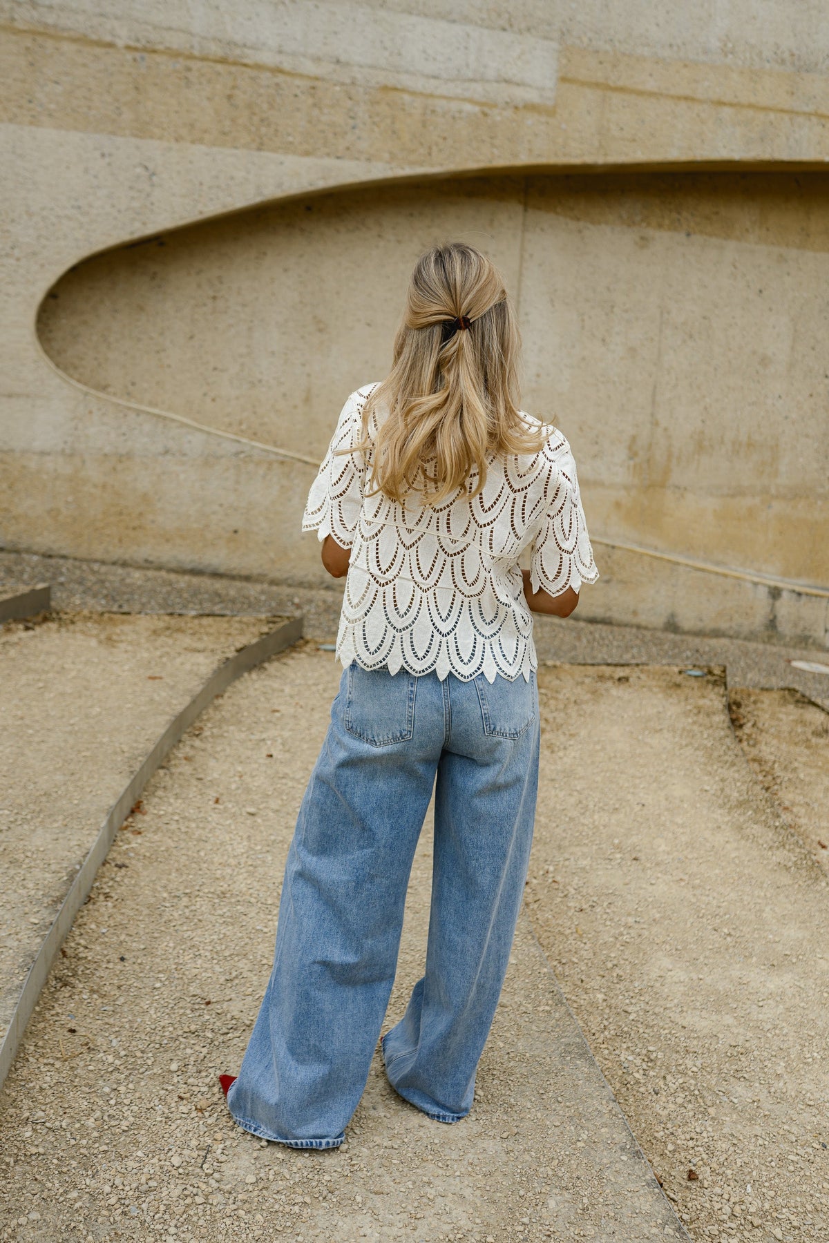 Blouse Marthe - écrue en crochet