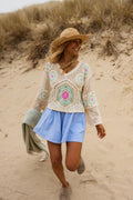Blouse Nelia - écrue en crochet