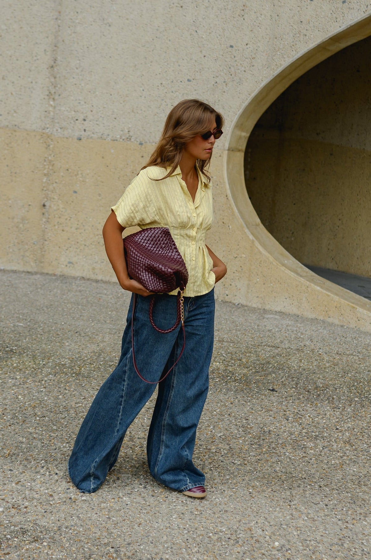 Blouse Raven - jaune à lignes