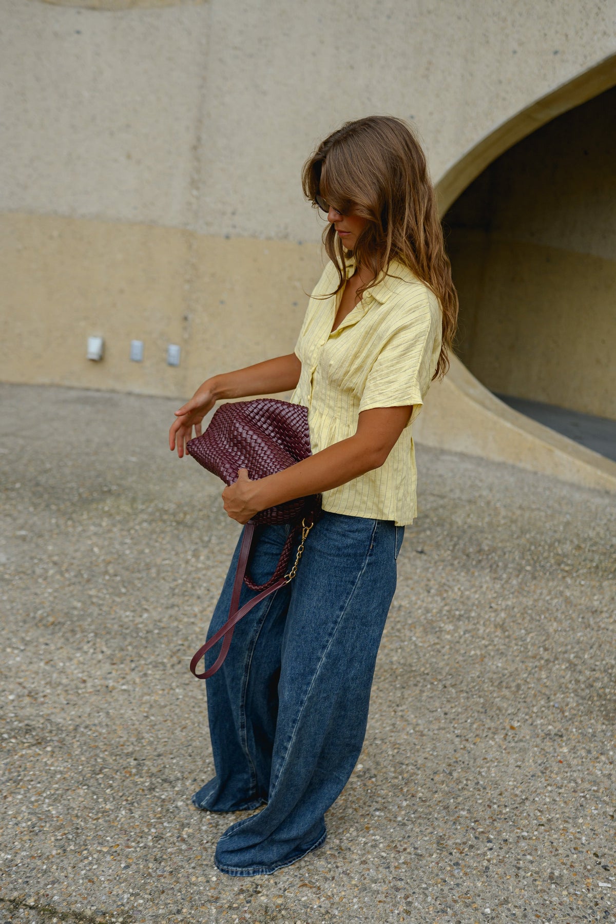 Blouse Raven - jaune à lignes