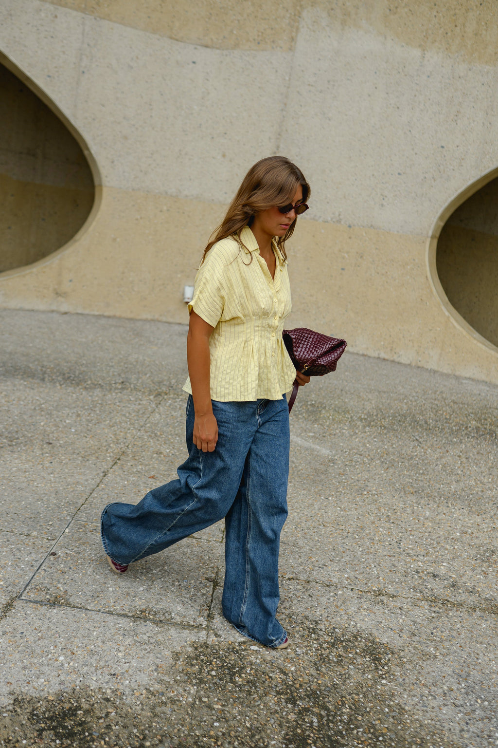 Blouse Raven - jaune à lignes