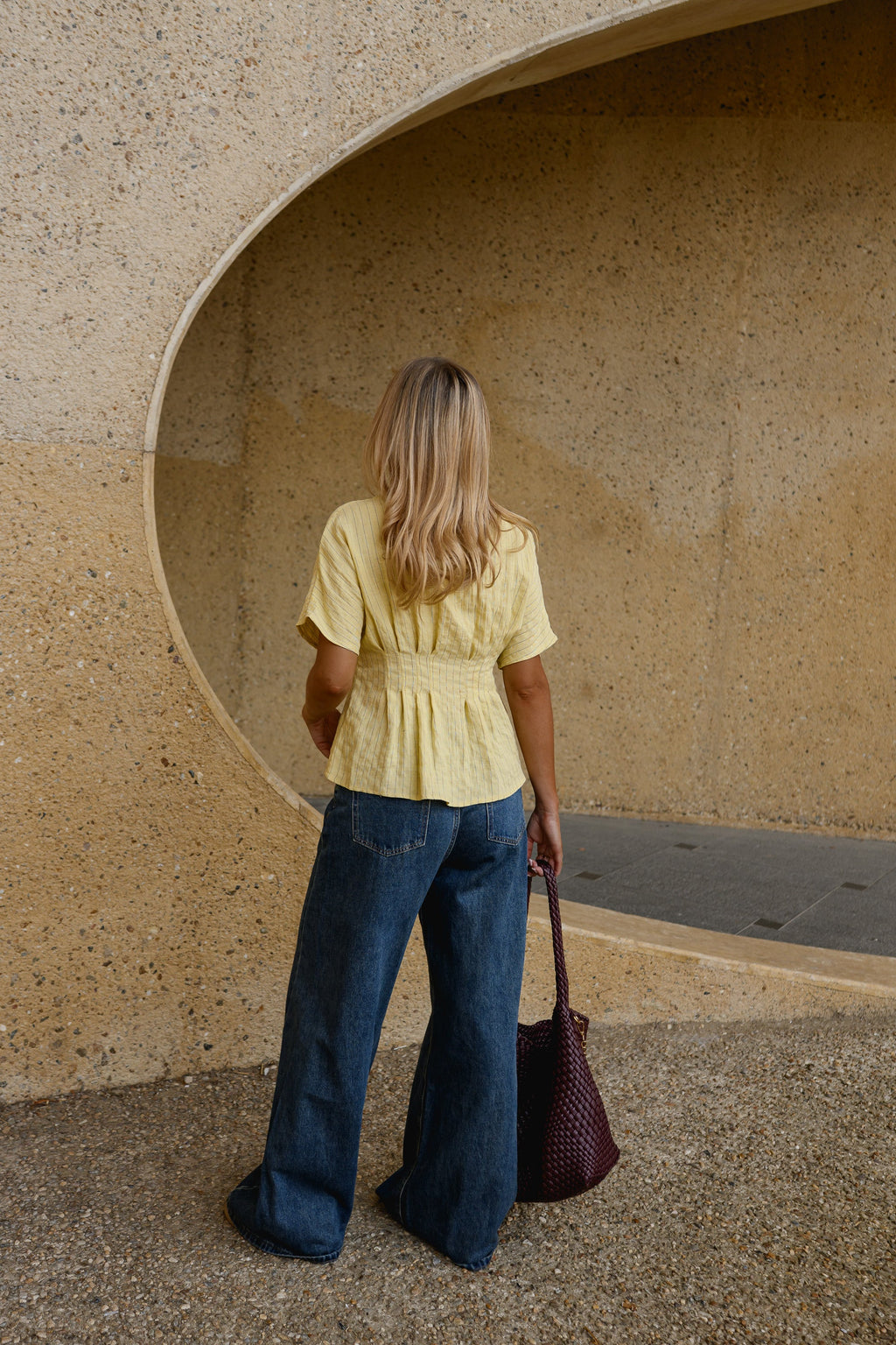 Blouse Raven - jaune à lignes