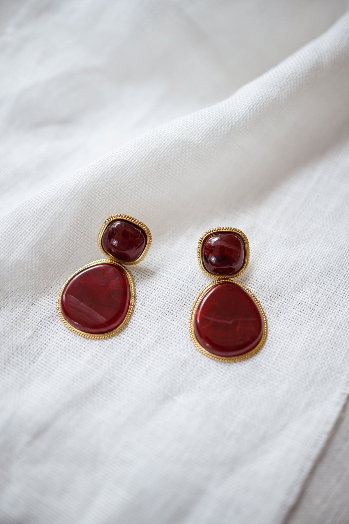 Boucles d'oreilles Clay - bordeaux