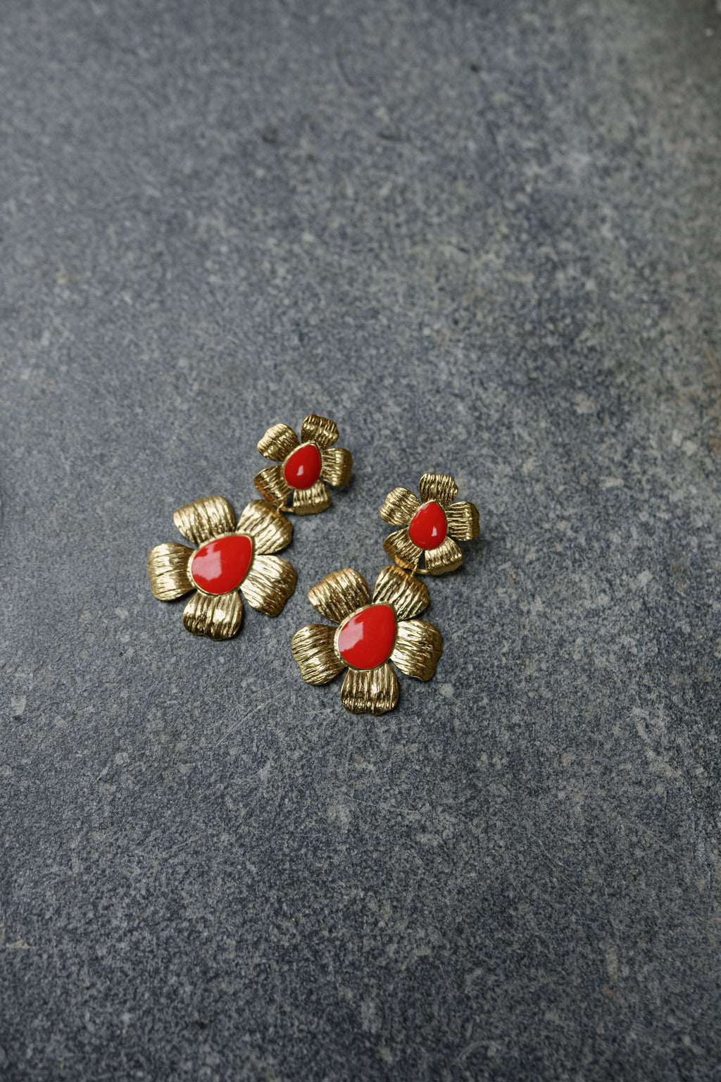 Boucles d'oreilles Flowa - rouge