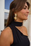 Boucles d'oreilles Idil - dorées et beige
