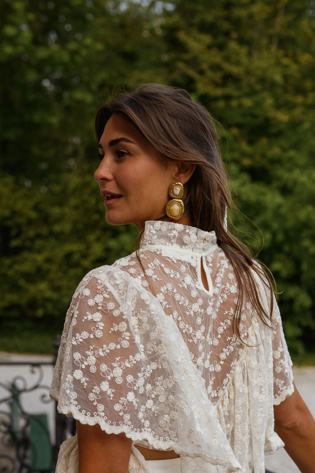 Boucles d'oreilles Idil - dorées et beige