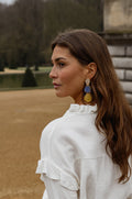 Boucles d'oreilles Palo - dorées et bleues