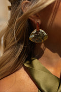Boucles d'oreilles Paly - dorées et brunes