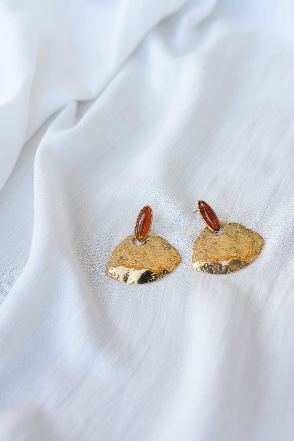 Boucles d'oreilles Paly - dorées et brunes