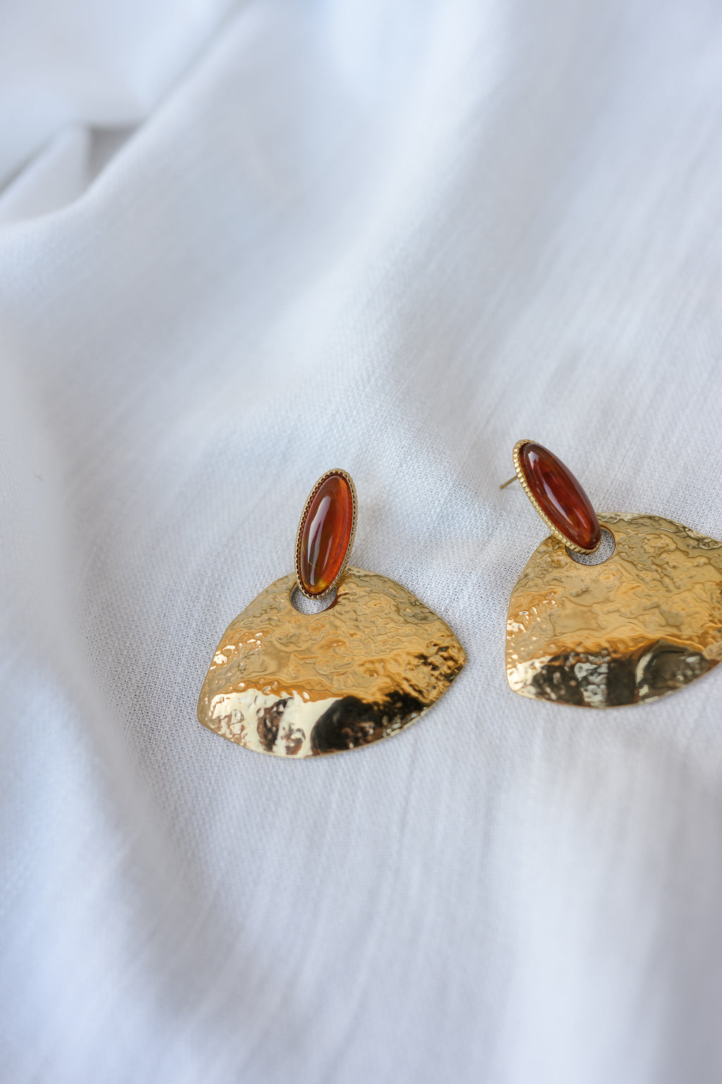 Boucles d'oreilles Paly - dorées et brunes