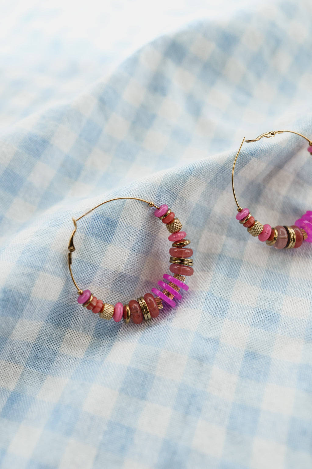 Boucles d'oreilles Ringo - roses et dorées