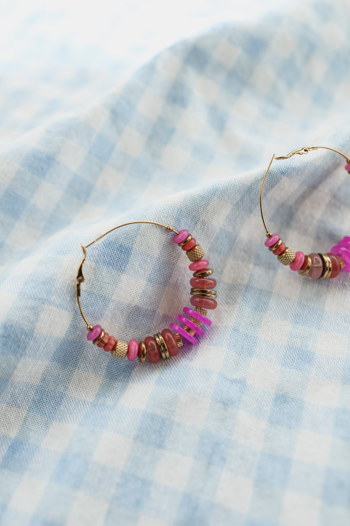 Boucles d'oreilles Ringo - roses et dorées