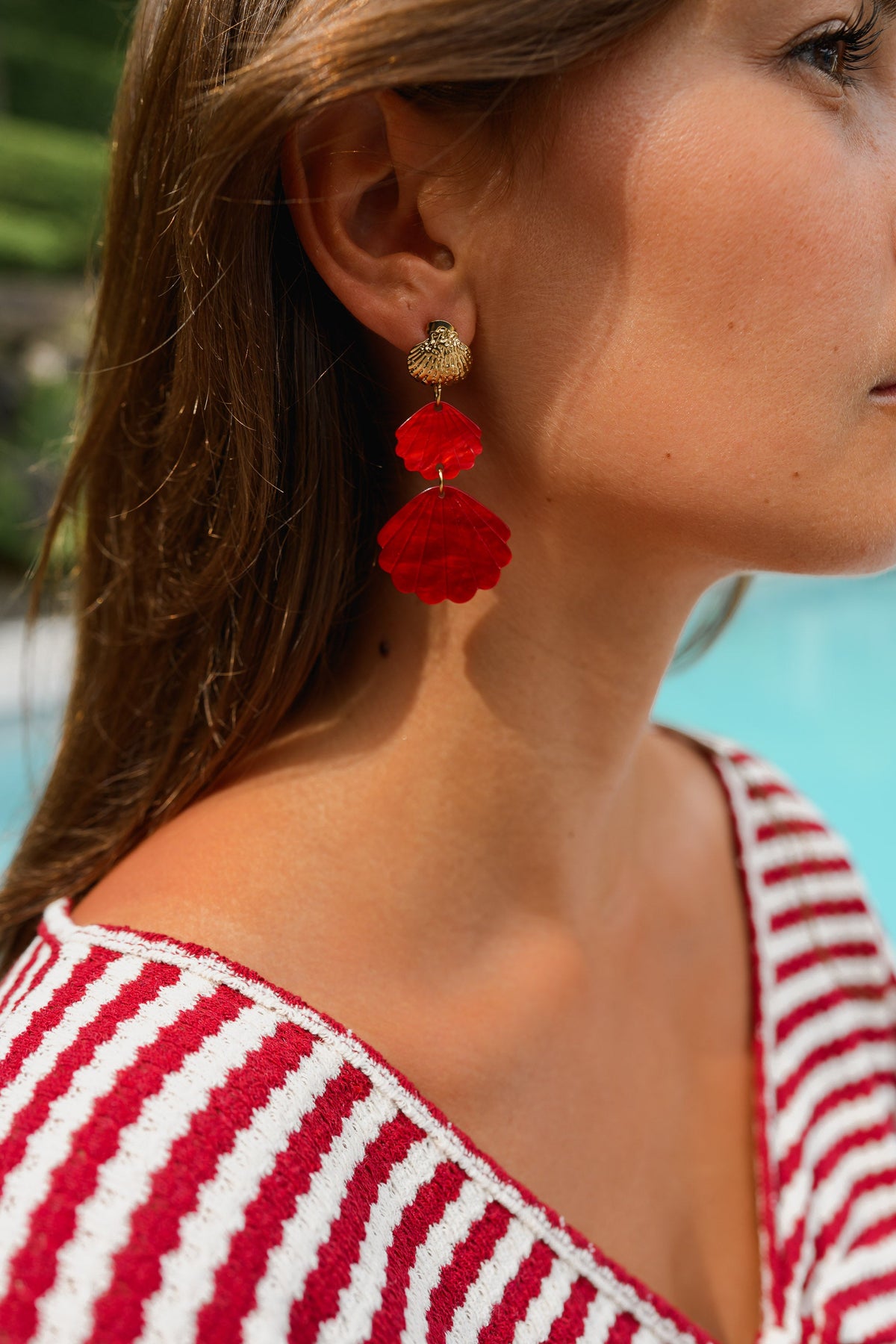 Boucles d'oreilles Shelly - rouge