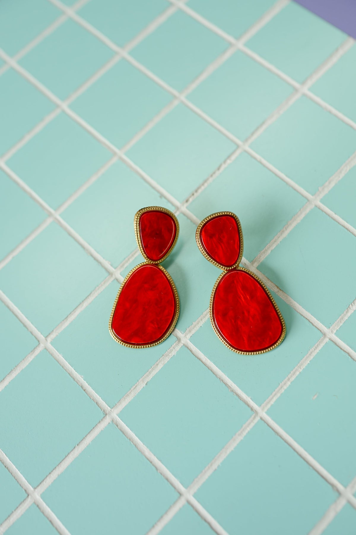 Boucles d'oreilles Inesa - rouge