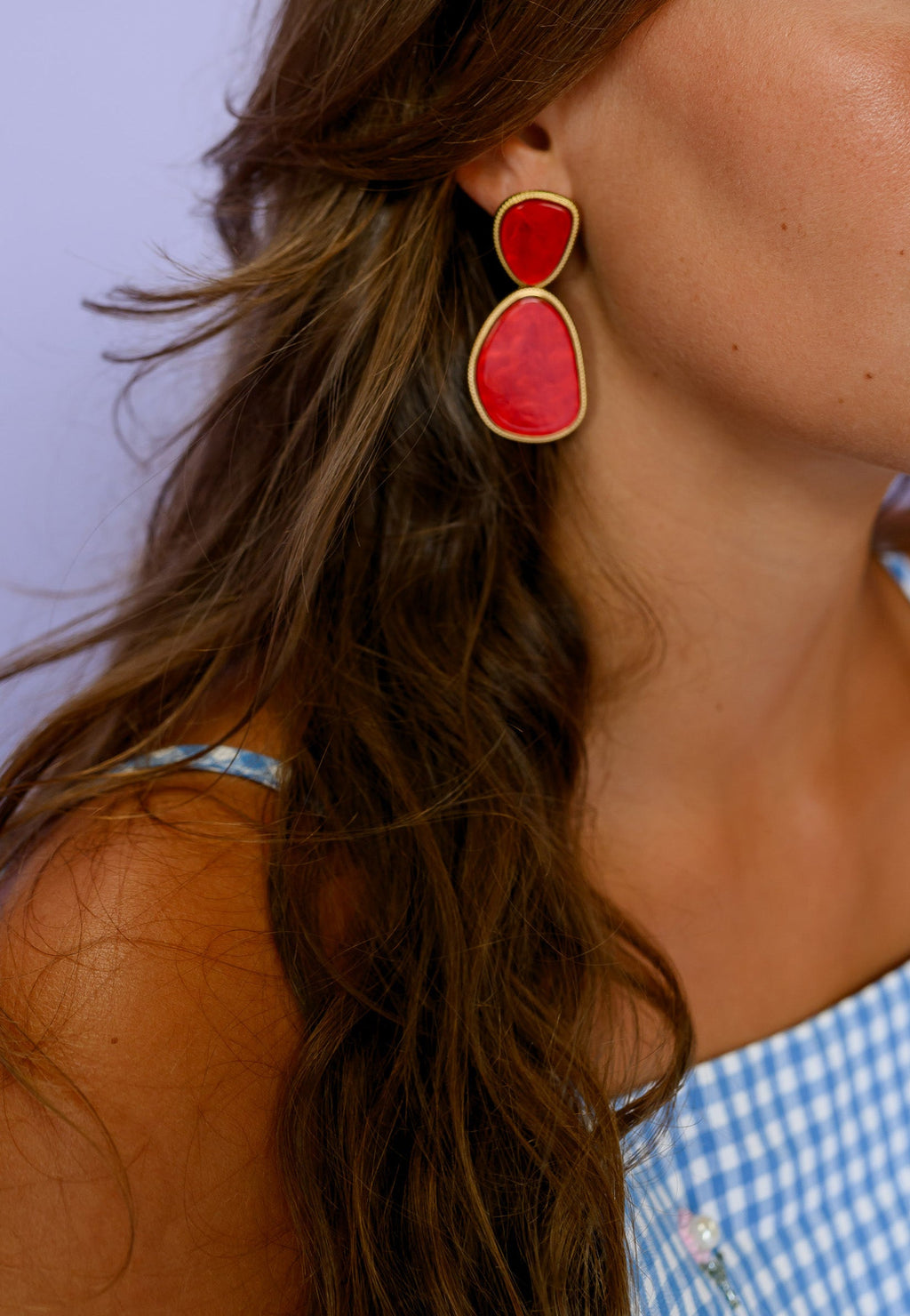 Boucles d'oreilles Inesa - rouge