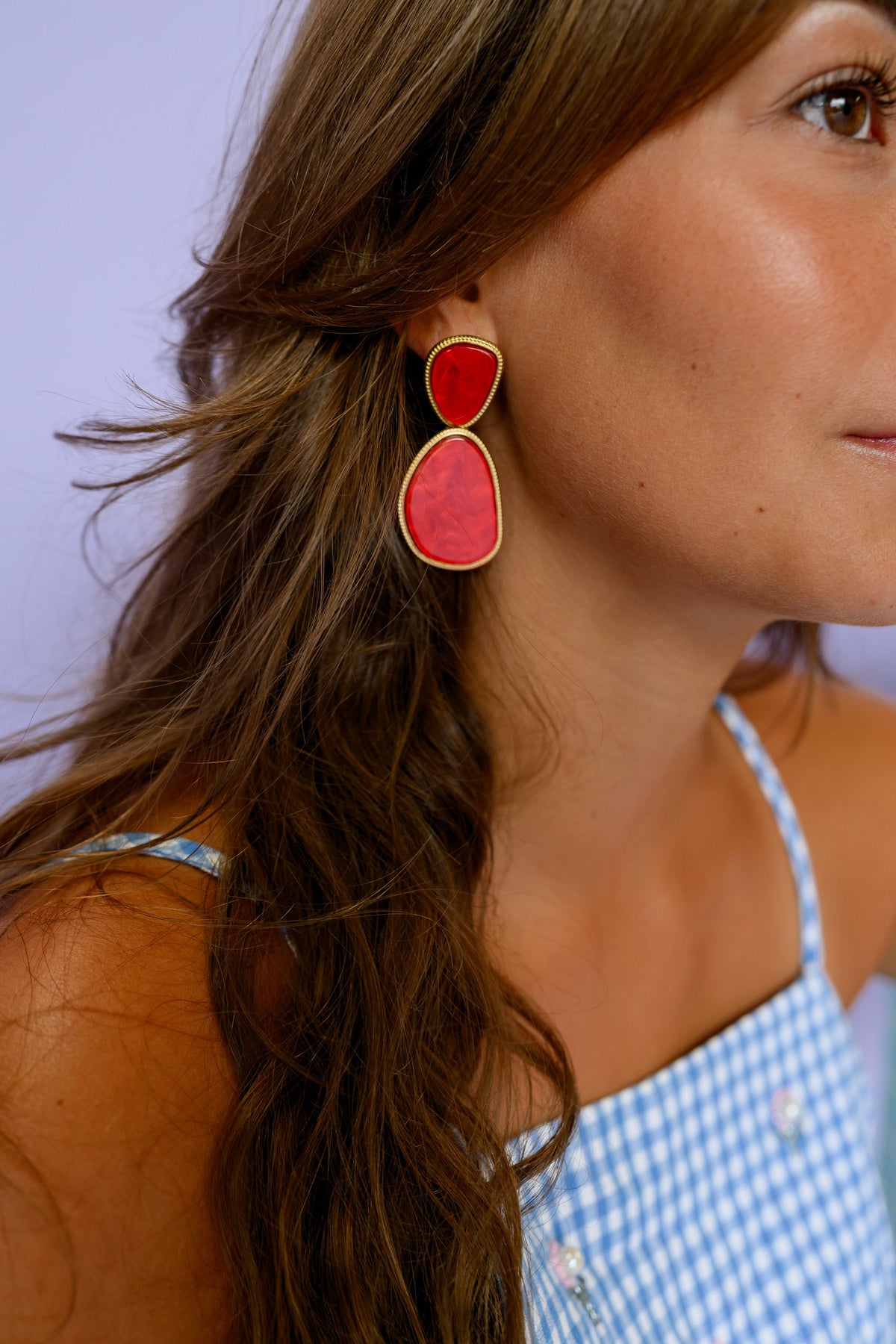 Boucles d'oreilles Inesa - rouge