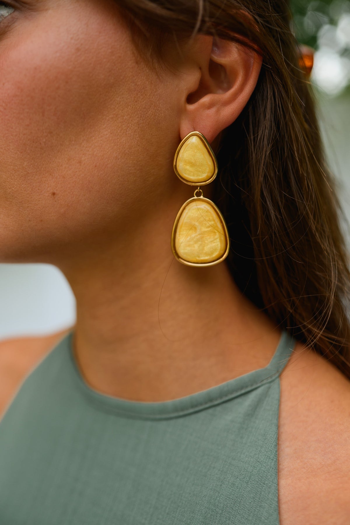 Boucles d'oreilles Mathou - jaune